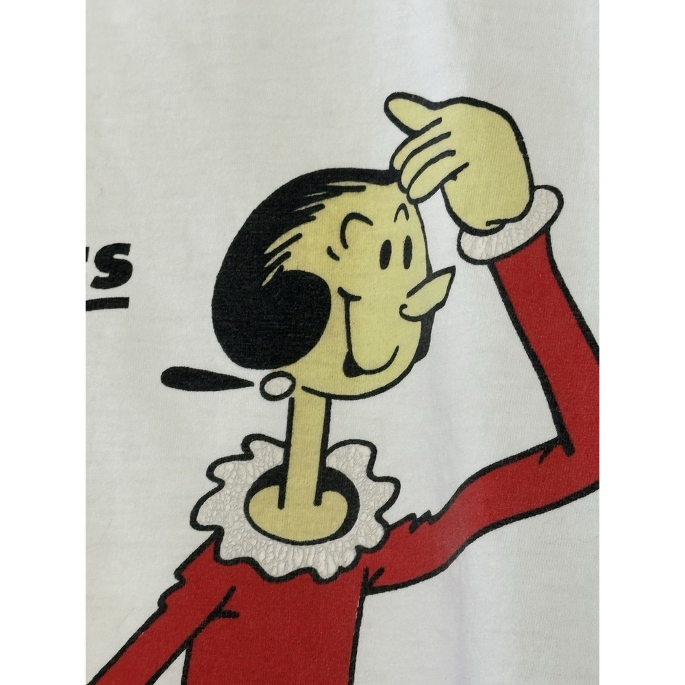 Vintage Olive Oyl T-Shirt Mens Large White Vital Statistic Hip Hop Cartoon Retro - Picture 4 of 15